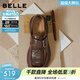 百麗（Belle）復古皮帶扣牛皮樂(lè )福鞋女2026春新商場(chǎng)厚底樂(lè )福鞋F2M1DAM6預售 棕色 37