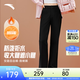 安踏（ANTA）自由褲丨加絨喇叭褲修身通勤褲女裝冬季防潑水商務(wù)梭織運動(dòng)長(cháng)褲子 基礎黑-2 M (女165)
