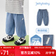 JELLYBABY[7A抗菌]男童褲子寶寶夏日百搭長(cháng)褲時(shí)尚兒童夏裝燈籠褲小童牛仔褲 牛仔藍 110