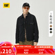 卡特（CAT）新品男士戶(hù)外休閑復古翻領(lǐng)燈芯條工裝夾克外套 黑 L