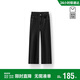 森馬（Semir）商場(chǎng)同款|森柔牛仔褲女冬高腰半松緊腰2025闊腿長(cháng)褲103725124001A