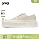 共跡gongji【范丞丞同款】厚底鞋女鞋板鞋厚底帆布鞋休閑鞋厚底帆布鞋男板鞋 高光白 【范丞丞同款】 偏大一碼 35 （228mm）