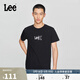 Lee25新品標準版圓領(lǐng)閃粉Logo印花男短袖T恤休閑潮流