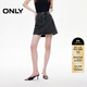 ONLY2025秋季新款重工燙鉆A字高腰短裙牛仔半身裙女|125137031 J09深牛仔灰色 S