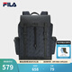 FILA【黑武士】斐樂(lè )官方2026新款男時(shí)尚休閑翻蓋背包電腦雙肩包 正黑色-BK XS