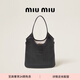 MiuMiu【禮物】繆繆女士IVY牛皮革大號托特包單肩包 黑色