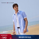 Tommy Hilfiger【彈力牛津紡】男易打理透氣輕量純色襯衫/棉質(zhì)合身條紋外套 【牛津紡凈色】天空藍VP8 S （推薦：120-135斤）