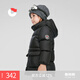保姆鵝兒童羽絨服中長(cháng)款加厚防寒外套寶寶中大童保暖冬裝[NM2438] 炭黑 150