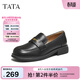 他她（TATA）女鞋秋小皮鞋時(shí)尚休閑深口樂(lè )福鞋一腳蹬英倫單鞋CG901CA5 黑色 37