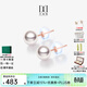 大溪地18K金akoya海水珍珠耳釘正圓珍珠耳飾 18K金耳針【6-6.5mm】