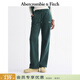 Abercrombie & Fitch美式經(jīng)典LOGO抓絨松緊腰直筒運動(dòng)衛褲長(cháng)褲25秋冬女裝147-5166 墨綠色 L (165/86A)