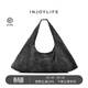 INJOYLIFE牛仔系列丹寧氣囊包騎行斜挎包復古輕便旅行包大容量單肩包 牛仔氣囊包(大號) 大包