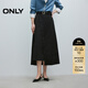 ONLY2025秋季新款設計感百搭純色開(kāi)衩中長(cháng)裙半身裙女|125116024 H1Z黑色 L