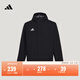 adidas簡(jiǎn)約足球訓練運動(dòng)拉鏈連帽夾克外套男裝春秋阿迪達斯官方   黑色   L
