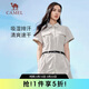 駱駝（CAMEL）女裝速干連體短褲寬松工裝風(fēng)防曬抵紫外線(xiàn)收腰顯瘦套裝 4074