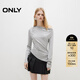 ONLY2025夏季新款純色一字蕩領(lǐng)不規則下擺長(cháng)袖T恤女|125301011 G47 淺花灰色 L