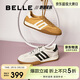 百麗朱顏曼滋同款跑道德訓鞋女百搭拼色阿甘鞋D3Y1DAM5 米色 36