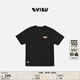 EVISU福神男女同款流行休閑時(shí)尚運動(dòng)商標短袖T恤 黑色 S 【寬松效果需拍大1-2個(gè)尺碼】
