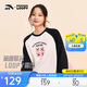 安踏×loopy聯(lián)名丨圓領(lǐng)長(cháng)袖t恤女裝冬季新款寬松撞色針織打底上衣