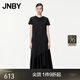 JNBY/江南布衣春夏連衣裙棉質(zhì)圓領(lǐng)短袖A型氣質(zhì)設計感優(yōu)雅5O4G12810 001/本黑 M
