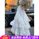 歐貝汐白色蕾絲半身裙女春秋2026新款a字紗裙甜美公主蓬蓬蛋糕長(cháng)裙子 白色 M