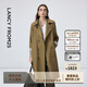 朗姿【精英衣櫥 王楚然同款 25h風(fēng)衣】Basic衣櫥雙排扣高智風(fēng)衣外套女 棕色 XS