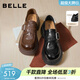 百麗（Belle）復古皮帶扣牛皮樂(lè )福鞋女2026春新商場(chǎng)厚底樂(lè )福鞋F2M1DAM6預售 黑色 37