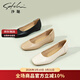 沙馳女鞋軟牛皮職業(yè)單鞋女25年春季新款內增小坡跟舒適休閑媽媽鞋