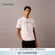 Calvin KleinJeans夏季男士休閑通勤ck刺繡印花純棉內搭圓領(lǐng)針織短袖T恤上衣 YAS-牛乳白 M
