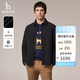 哈吉斯（HAZZYS）男裝 冬款襯衫式翻領(lǐng)絎縫棉服高彈簡(jiǎn)約男士外套ASSZU0CDX12