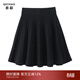 啟超秋冬純羊絨氣質(zhì)百褶半身裙2026新款顯瘦A字小個(gè)子短裙女針織半裙 黑色 L