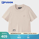 FILA FUSION斐樂(lè )女針織短袖衫秋季新款休閑緊身T恤 春蕎色-BG M