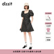 DZZIT地素連衣裙春夏法式復古泡泡袖波點(diǎn)裙女3H2O4304A 黑色 S