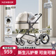 紐貝耳newber嬰兒車(chē) 嬰兒推車(chē) 嬰兒車(chē)0-3歲用折疊可坐可躺帶減震 可換向 墨影 防風(fēng)保暖罩+防蚊罩+抑菌護脊板