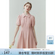 范思藍恩23FS12005Polo領(lǐng)連衣裙女夏季新款學(xué)院風(fēng)收腰a字裙子 薄霧粉（短款） L