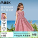 ASK JUNIOR親子款裙子夏女童格紋長(cháng)裙小童連衣裙兒童青少年背心裙 紅白格