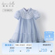戴維貝拉兒童連衣裙女童國風(fēng)網(wǎng)紗公主裙中大童夏裝裙子