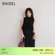 SNIDEL秋冬甜美薄紗吊帶無(wú)袖針織連衣裙兩件套SWNO244115 黑色 均碼 （F）