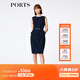 PORTS寶姿春夏款女裝修身連衣裙優(yōu)雅無(wú)袖包臀職業(yè)連衣裙  丈青-1 M (6)