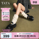 他她（TATA）邢菲同款偵探家厚底樂(lè )福鞋女軟底舒適黑色小皮鞋7OL29AA5 7OL29CA4黑色（一腳蹬款） 36