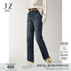 玖姿（JUZUI）休閑簡(jiǎn)約通勤風(fēng)加絨直筒牛仔褲女2025冬季新款JTFD12101 深藍 S
