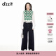 DZZIT地素針織提花背心春秋少女元氣百搭潮流小眾女 綠色 S
