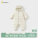 童泰（TONGTAI）嬰兒羽絨連體衣冬季寶寶衣服兒童外出連帽鴨絨三防哈衣白色80cm