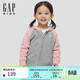 蓋璞【大小童同款】男女童秋季款logo撞色連帽針織衫830269