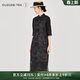 浮云堂.風(fēng)」素娥.中式禪意立領(lǐng)黑色連衣裙女25夏裝改良旗袍茶服短袖裙子 黑色（售完下架） S