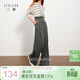 三彩2025秋季新款松緊腰休閑褲長(cháng)褲闊腿褲寬松垂感顯瘦通勤M