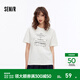 森馬（Semir）短袖T恤女夏季字母印花寬松套頭衫花邊氣質(zhì)時(shí)尚潮流個(gè)性上衣 本白10101 M