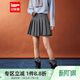 IEF/愛(ài)依服半身裙2025秋季新款韓版簡(jiǎn)約純色通勤風(fēng)百搭顯瘦百褶裙 灰 XS