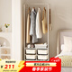 SOFS移動(dòng)掛衣架落地臥室置物架房間次凈衣帽架室內簡(jiǎn)易金屬掛衣服架子 2x3抽屜