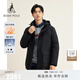 beanpole90%鵝絨BEANPOLE濱波 秋冬男士商務(wù)工裝風(fēng)休閑連帽發(fā)熱羽絨服外套 藏青色 L 180/96A